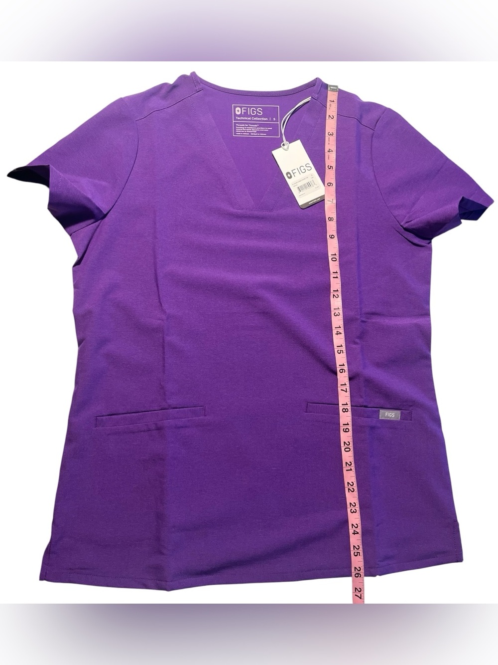 💜FIGS Set of both Small Ultra Violet Casma Scrub Top NWT & Zamora pants EUC - Picture 4 of 14